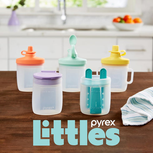 Pyrex Littles Sippy Cup 5 OZ Pouch, Silicone Baby Toddler Feeding Set, Airtight Leak-Proof BPA Free Non-Breakable Dishwasher Safe, Ages 6 Months +...
